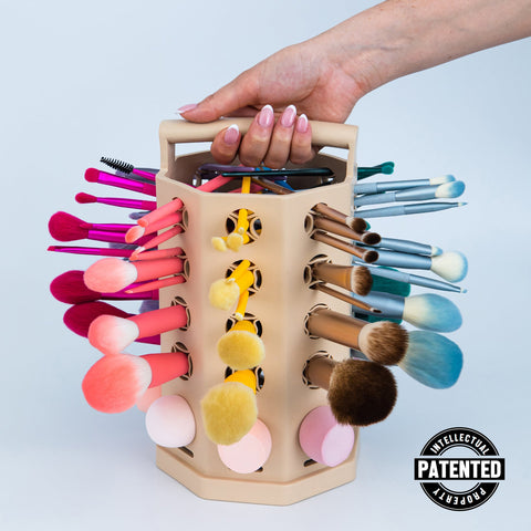 ARIA 2-IN-1 PORTABLE DRYING RACK FOR MAKEUP BRUSHES & SPONGES (PATENTED)